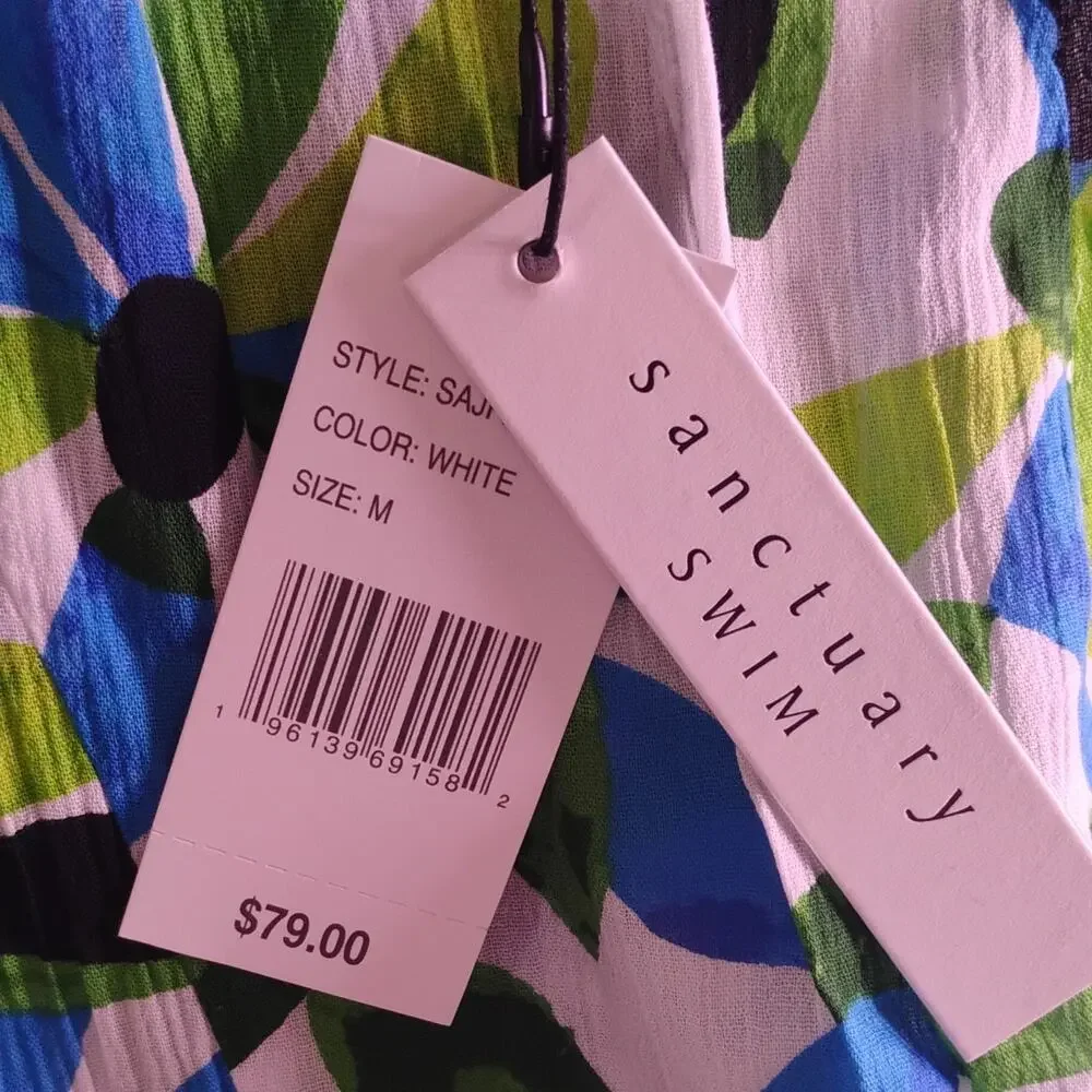 Sanctuary Swim Floral & Nature 1Piece Cover Up Jumper NWT Adjustable Strap M